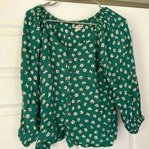 Billabong green floral shirt